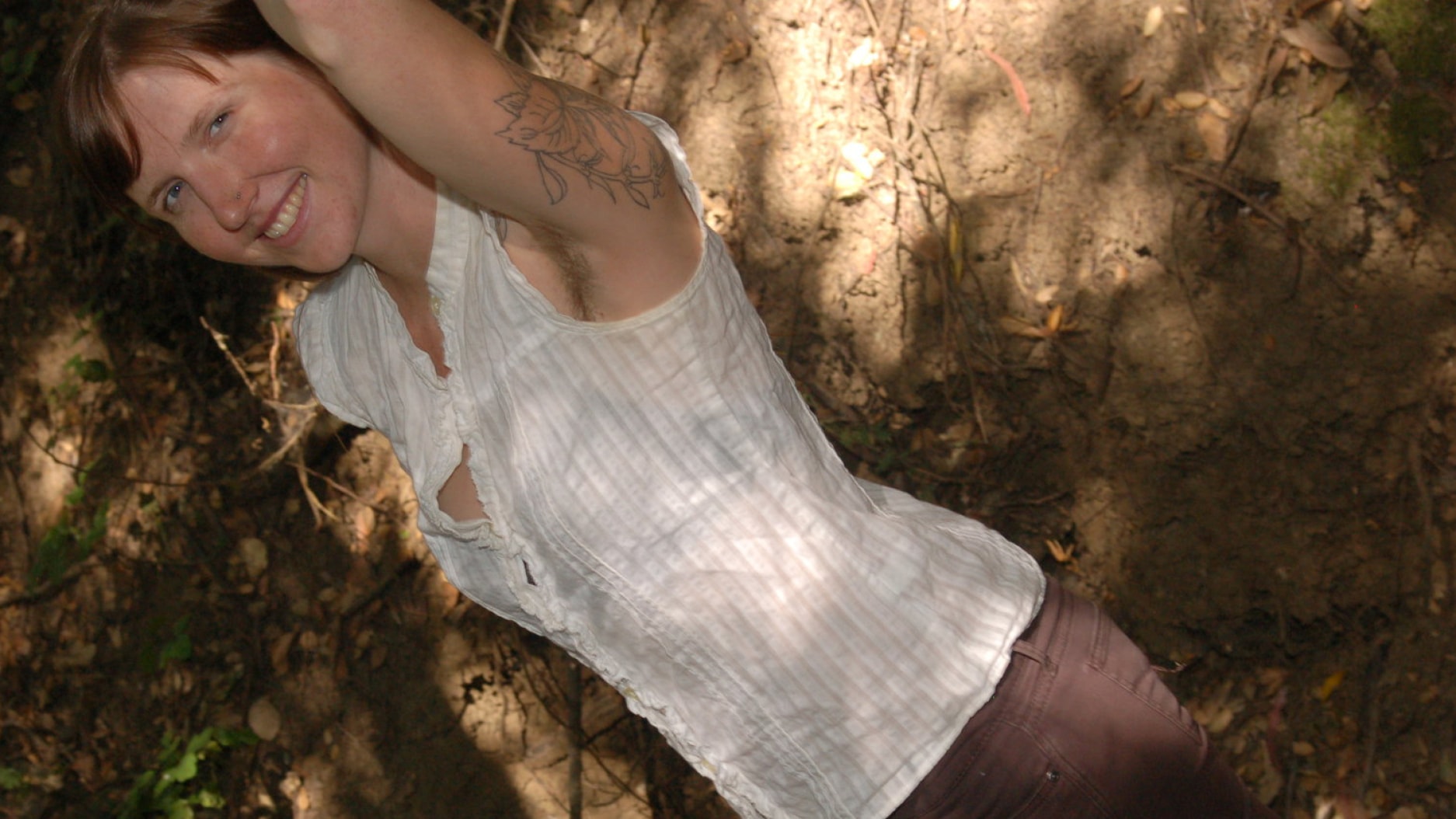 Natalie explores the forest