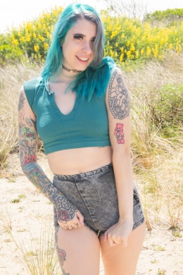 Hairy Girl at the Beach